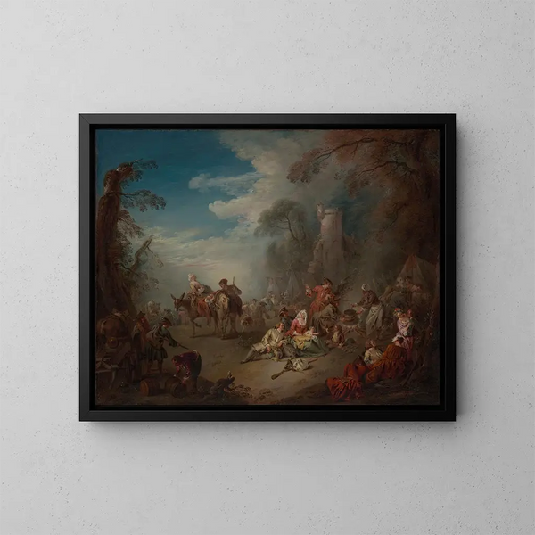 Troepen in rust - Jean-Baptiste Pater — ingelijst kunstwerk aan de muur