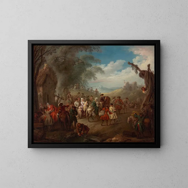 Troepen in beweging - Jean-Baptiste Pater — ingelijst kunstwerk aan de muur