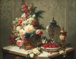 JeanBaptiste Robie - Still life with flowers and raspberries.webp