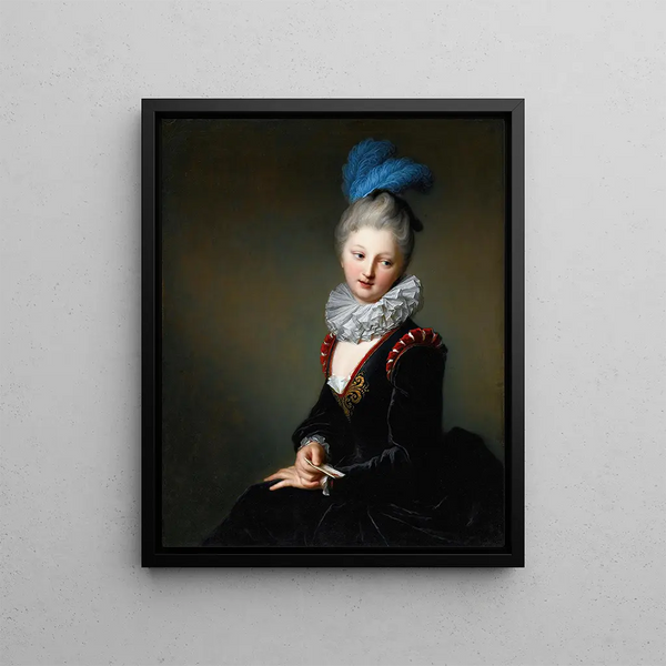 JeanBaptiste Santerre - Portrait Of A Young Lady With A Letter Thought To Be Mademoiselle ChristineAntoinetteCharlotte Desmares.webp