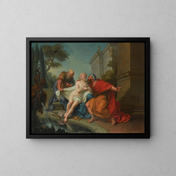Suzanne en de ouderen - Jean-Baptiste van Loo — ingelijst kunstwerk aan de muur