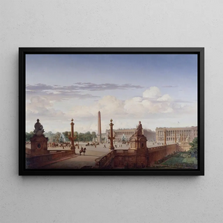 JeanCharles Geslin - La place de la Concorde vue de la terrasse du bord de leau le roi LouisPhilippe traverse la place en voiture.webp