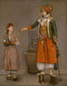 a lady in a Turkish dress and her servant - Jean-Étienne Liotard — artwork view