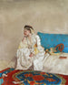 a woman in a Turkish dress sitting on a sofa - Jean-Étienne Liotard — artwork view