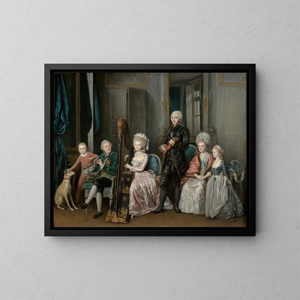 D Portrait de famille de Louis-Philippe D'Orléans, duc de Chartres - Jean-François Garneray — ingelijst kunstwerk aan de muur