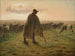 Berger die zijn kudde bewaakt - Jean-François Millet — weergave van het kunstwerk