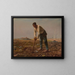 Man met de schop - Jean-François Millet — ingelijst kunstwerk aan de muur