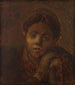 Hoofd van een boerenvrouw studie - Jean-François Millet — weergave van het kunstwerk