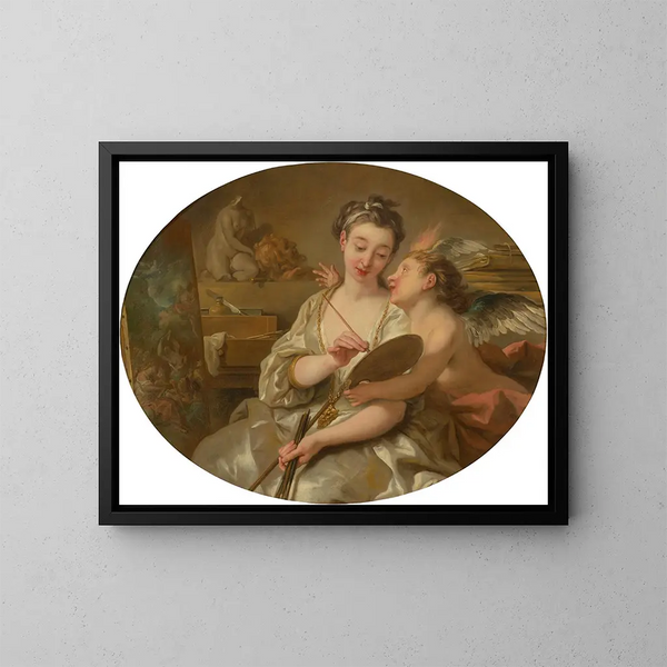 Allegorie van de schilderkunst - Jean-François de Troy — ingelijst kunstwerk aan de muur