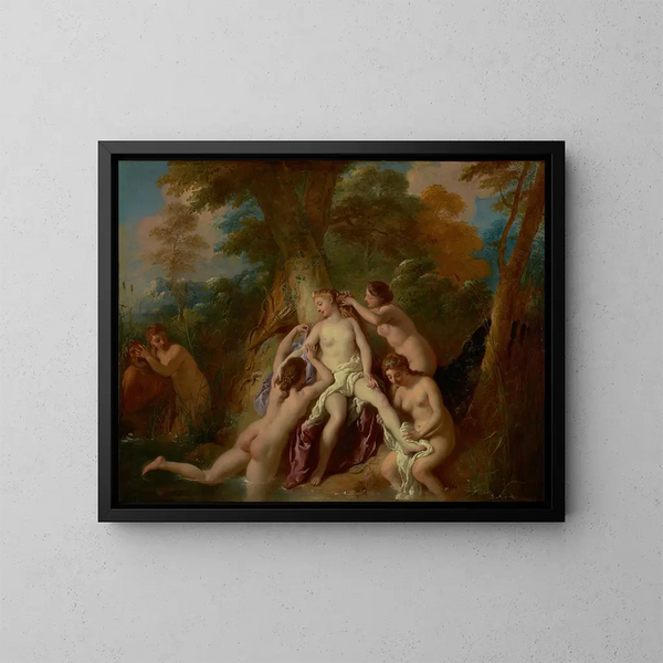 Diane en haar nimfen in bad - Jean-François de Troy — ingelijst kunstwerk aan de muur