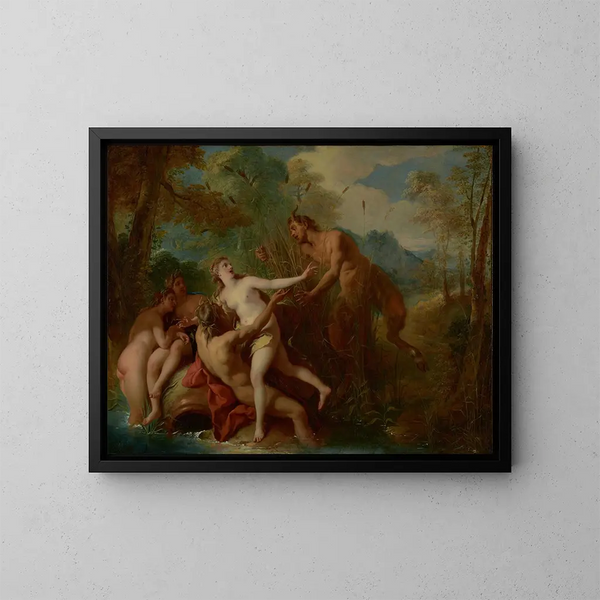 Pan en Syrinx - Jean-François de Troy — ingelijst kunstwerk aan de muur