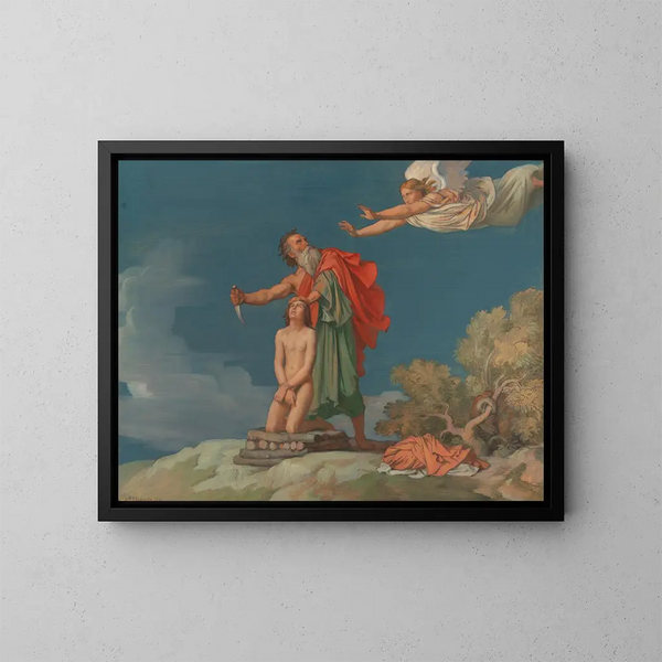 Het Offer van Isaak - Jean-Hippolyte Flandrin — ingelijst kunstwerk aan de muur