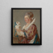 Een vrouw met een hond - Jean-Honoré Fragonard — ingelijst kunstwerk aan de muur