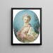 van een jonge blonde vrouw met een rozenkrans om haar nek - Jean-Honoré Fragonard — ingelijst kunstwerk aan de muur