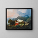 Landschap met herder en herderin rustend - Jean-Honoré Fragonard — ingelijst kunstwerk aan de muur