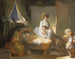 La Visite à la Crèche - Jean-Honoré Fragonard — weergave van het kunstwerk