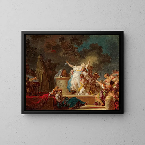 Het offer aan de Minotaurus - Jean-Honoré Fragonard — ingelijst kunstwerk aan de muur