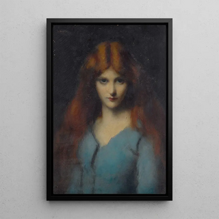 JeanJacques Henner - Head Of A Young Girl In A Blue Dress.webp
