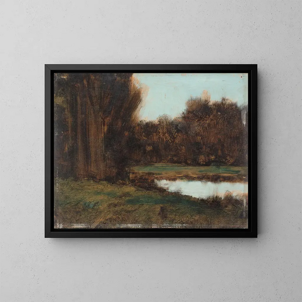 Landschap van de Elzas met een vijver - Jean-Jacques Henner — ingelijst kunstwerk aan de muur