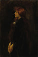 Portret van roodharige schoonheid staand opzij - Jean-Jacques Henner — weergave van het kunstwerk