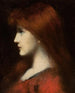 van een roodharige vrouw op profiel - Jean-Jacques Henner — weergave van het kunstwerk