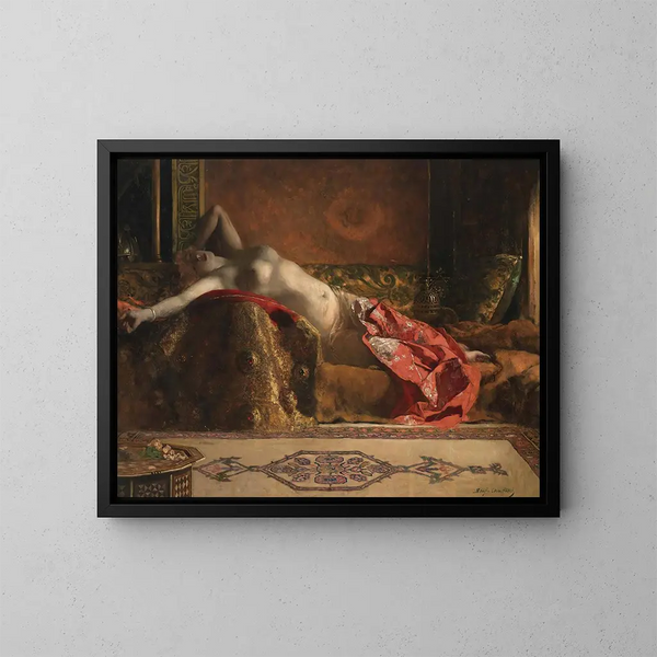Odalisque liggend - Jean-Joseph Benjamin-Constant — ingelijst kunstwerk aan de muur