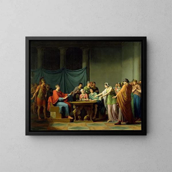 Bérénice die Ptolemaeus berispt - Jean-Joseph Taillasson — ingelijst kunstwerk aan de muur
