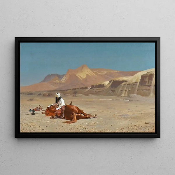 JeanLon Grme - Rider and His Steed In The Desert.webp