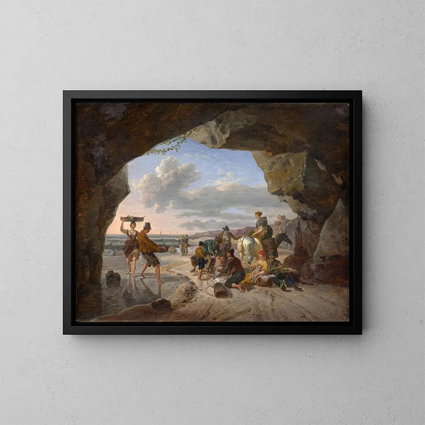 Terug van de visvangst - Jean-Louis Demarne — ingelijst kunstwerk aan de muur