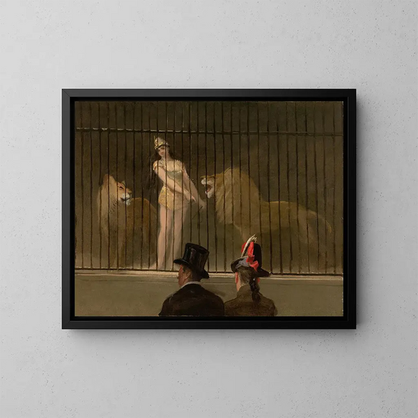 De leeuwentemmer - Jean-Louis Forain — ingelijst kunstwerk aan de muur