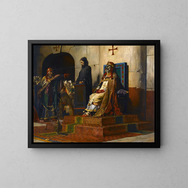 De Oordeel van Paus Formosus - Jean-Paul Laurens — ingelijst kunstwerk aan de muur