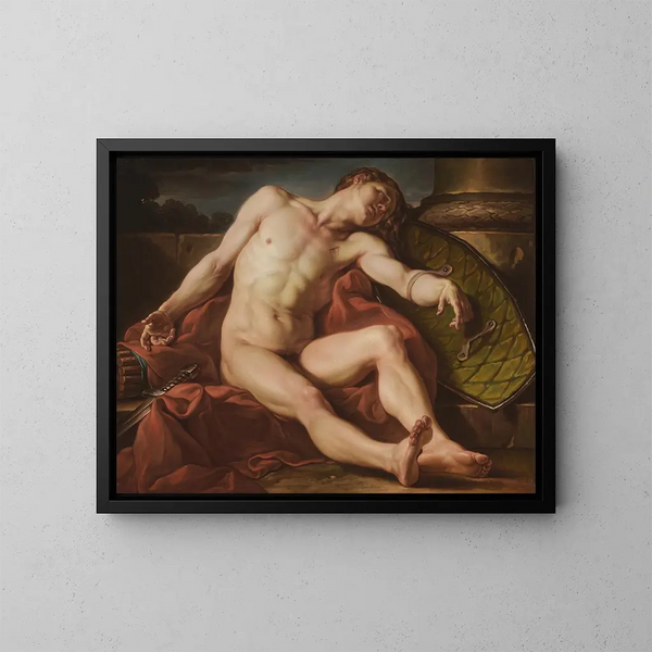 Een stervende gladiator - Jean-Simon Berthélemy — ingelijst kunstwerk aan de muur
