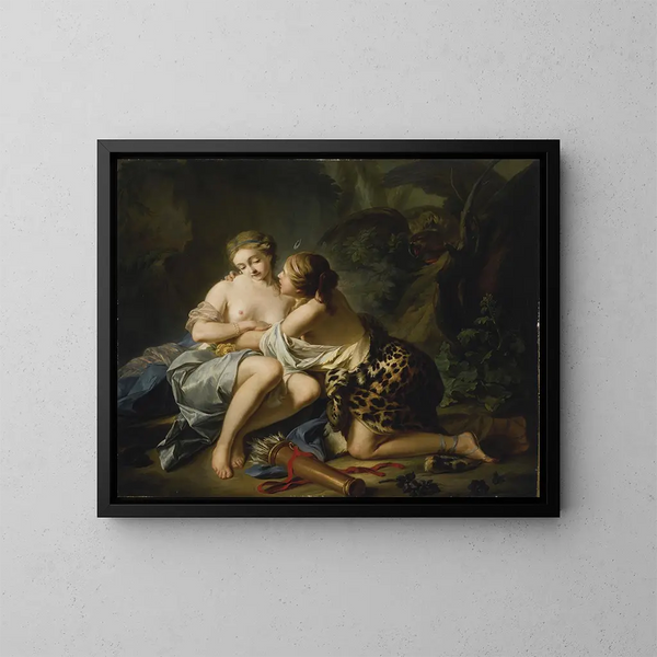 Jupiter onder de gelaatstrekken van Diana en Callisto - Jean-Simon Berthélemy — ingelijst kunstwerk aan de muur