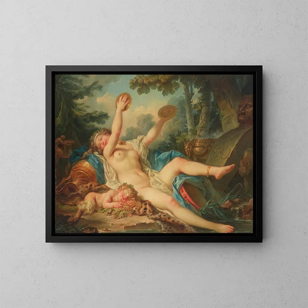van een slapende Bacchante die cymbalen bespeelt - Jean-Simon Berthélemy — ingelijst kunstwerk aan de muur