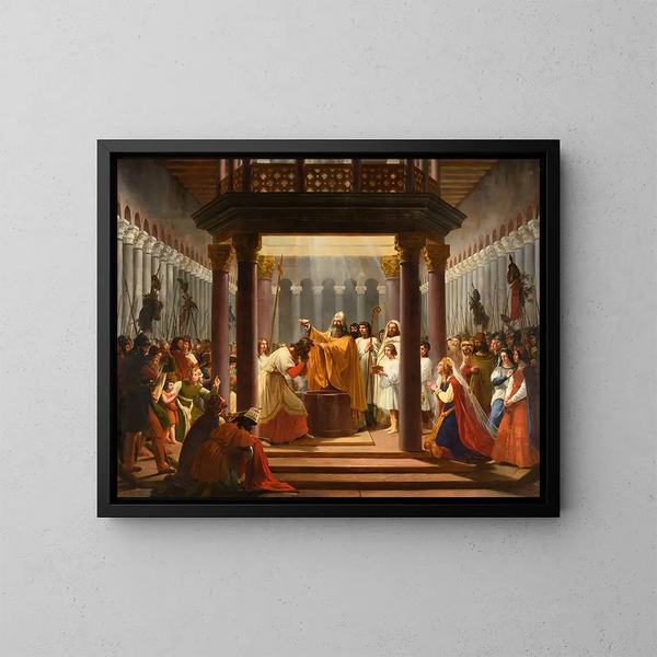 Doop van Clovis - Jean Alaux — ingelijst kunstwerk aan de muur