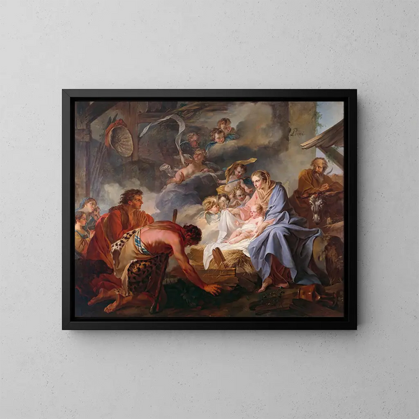 L'Adoration des bergers - Jean Baptiste Marie Pierre — ingelijst kunstwerk aan de muur