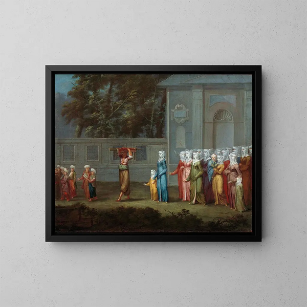 De eerste schooldag - Jean-Baptiste Vanmour — ingelijst kunstwerk aan de muur