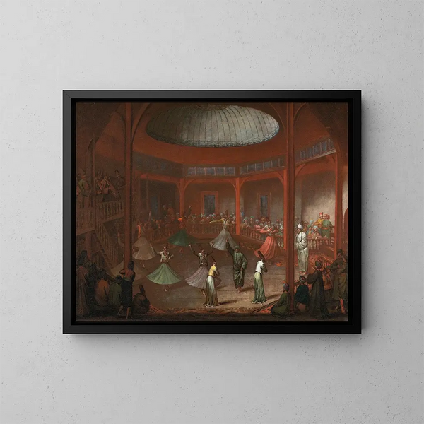 Derviches draaiers - Jean-Baptiste Vanmour — ingelijst kunstwerk aan de muur