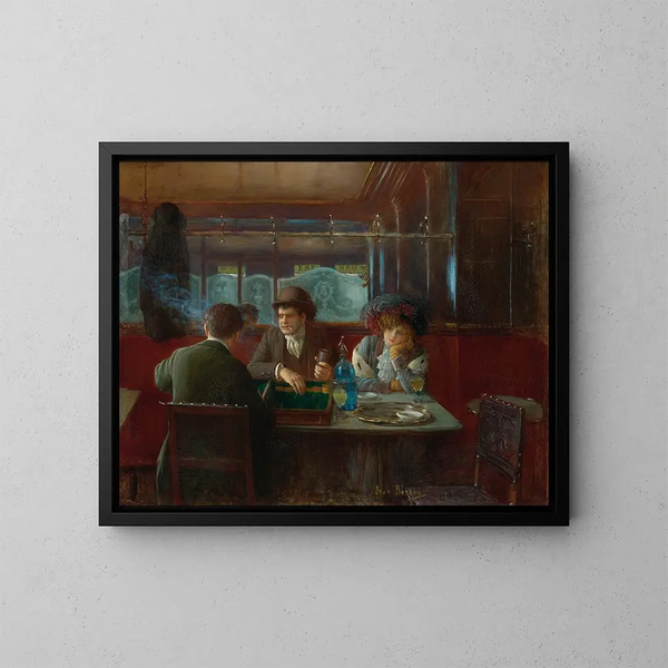 Le backgammon au café - Jean Béraud — ingelijst kunstwerk aan de muur