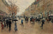 Boulevard Poissonnière in de herfst - Jean Béraud — weergave van het kunstwerk