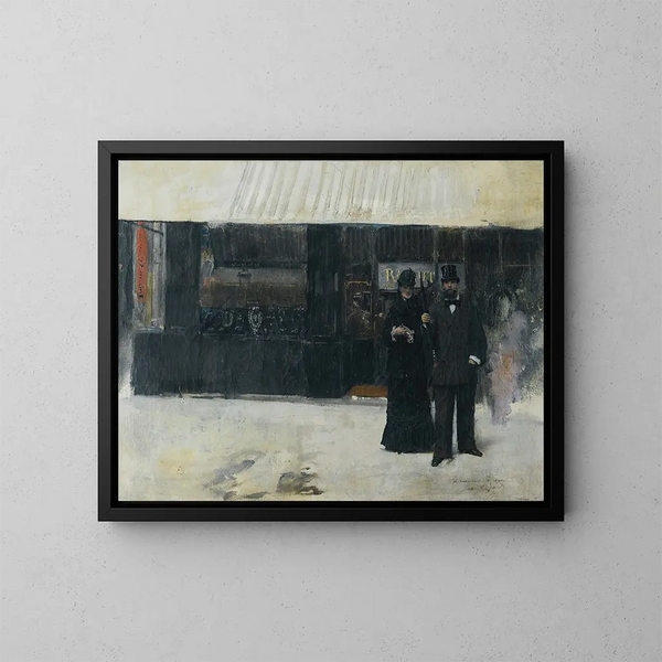Koppel voor een juwelierszaak - Jean Béraud — ingelijst kunstwerk aan de muur