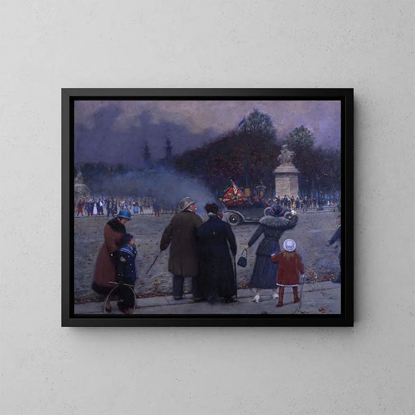 van het Duitse vlaggenbeeld in de Port des Invalides - Jean Béraud — ingelijst kunstwerk aan de muur