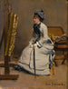 Vrouw zittend voor een schilderij - Jean Béraud — weergave van het kunstwerk