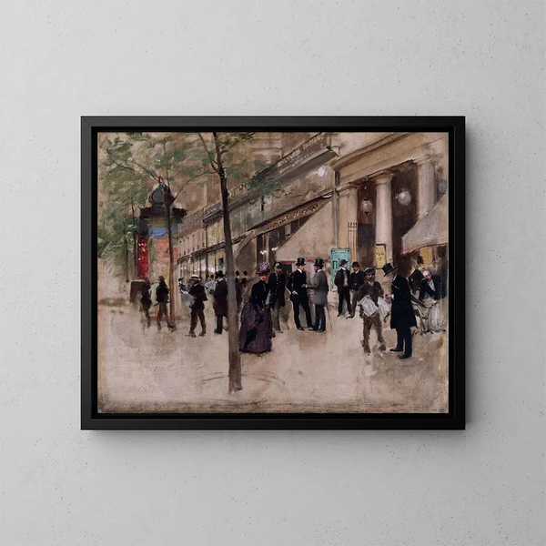 Le boulevard Montmartre devant le théâtre des Variétés l'après-midi - Jean Béraud — ingelijst kunstwerk aan de muur