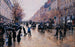 Le boulevard Poissonnière sous la pluie - Jean Béraud — weergave van het kunstwerk