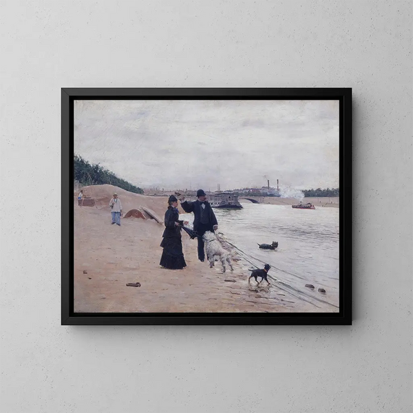 De oevers van de Seine - Jean Béraud — ingelijst kunstwerk aan de muur