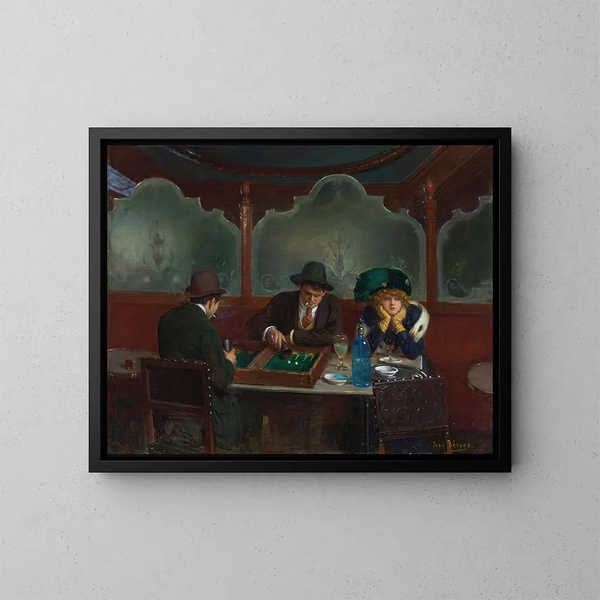 van Jean Béraud | Schilderij De jeu de quilles-spelers — ingelijst kunstwerk aan de muur