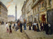 van Jean Béraud's Schilderij Uitgang van de arbeiders van het huis Paquin — weergave van het kunstwerk
