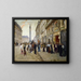 van Jean Béraud's Schilderij Uitgang van de arbeiders van het huis Paquin — ingelijst kunstwerk aan de muur