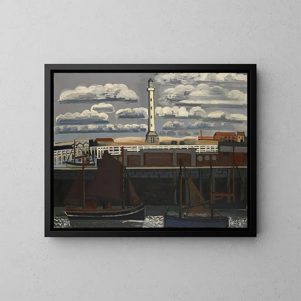 Vuurtoren in Oostende - Jean Brusselmans — ingelijst kunstwerk aan de muur